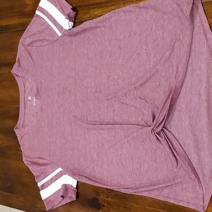 SO women's sporty tee shirt. Size medium cranberry like coloring.